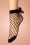 Rouge Royale - Bow Fishnet Ankle Socks Années 50 en Noir