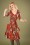 Vintage Chic for Topvintage - Eulalia Swingjurk met bloemenprint in gebrand oranje 2