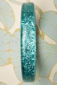Splendette - Exclusief bij Topvintage ~ Fedora Midi glitter armband in blauwgroen