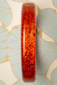 Splendette - TopVintage Exclusive ~ 20s Fedora Midi Glitter Bangle in Amber Red
