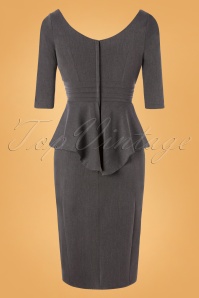Miss Candyfloss - Ava Collaboration ~ 50s Ava Pencil Dress in Grey 4