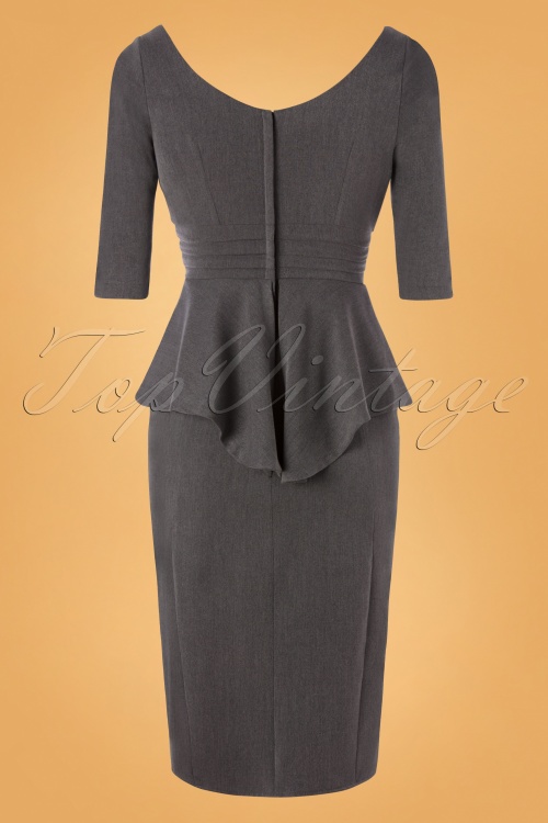 Miss Candyfloss - Ava Collaboration ~ 50s Ava Pencil Dress in Grey 4