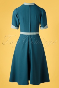 Miss Candyfloss - Ella Collaboration ~ 40s Ella Kat Swing Dress in Teal and Mint 4