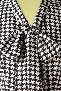 Belsira - 50s Emerson Houndstooth Blouse in Black and Ivory 3