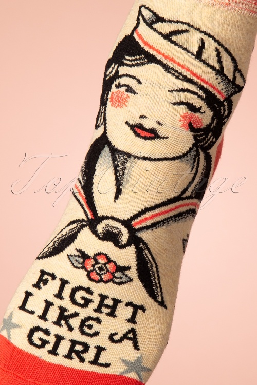 Blue Q - Fight Like A Girl Ankle Socks Années 50 2