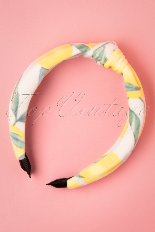 Darling Divine -  50s Lemon Hair Band in White and Yellow