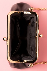 La Parisienne - 50s Geneviève Gold Framed Bag in Black 3