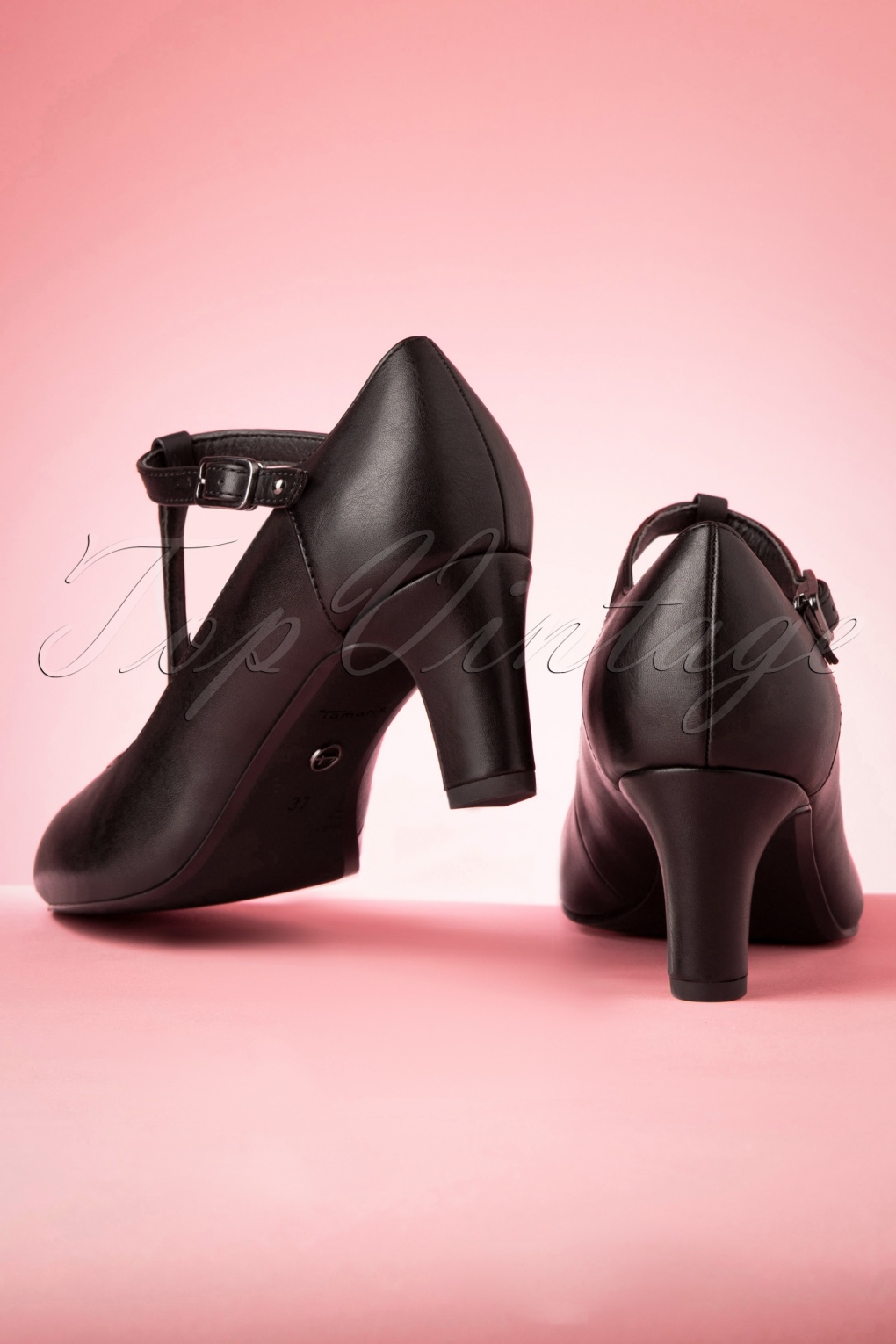 t strap leather pumps