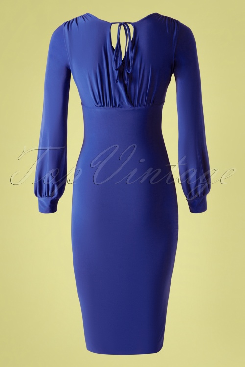 Vintage Chic for Topvintage - Genesis Bodycon Dress Années 50 en Bleu Roi 5