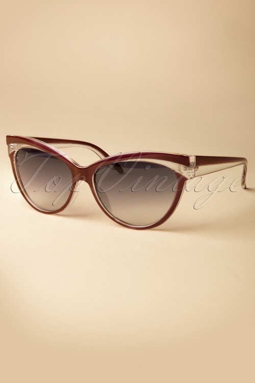 Collectif Clothing - Judy Classic 50s Sunglasses in Burgundy 2