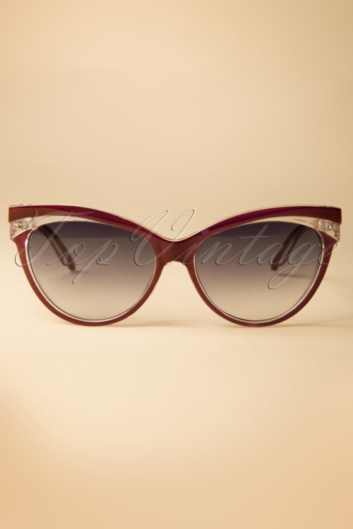 Collectif Clothing - Judy Classic 50s Sunglasses in Burgundy