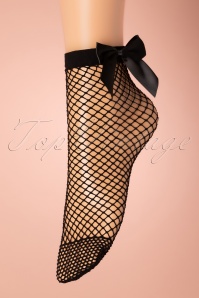 Dim Style Women's Black Cannage-Effect Fishnet Socks