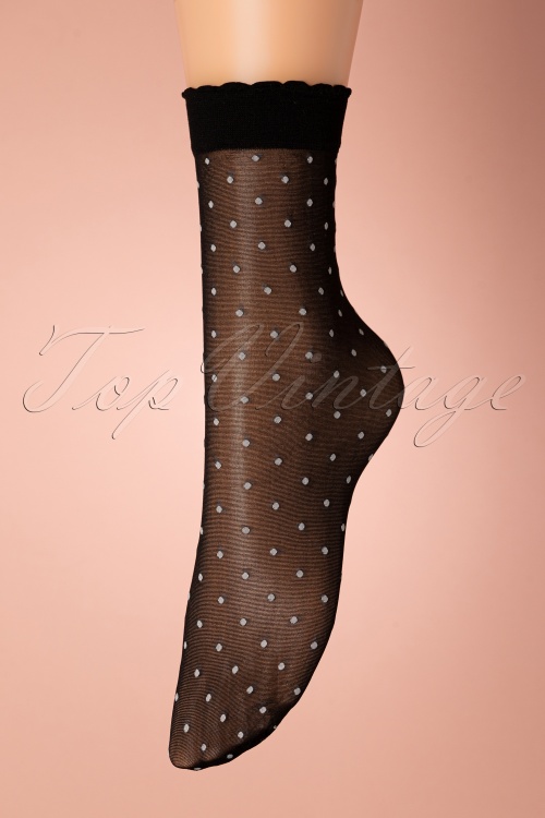 Marcmarcs - Little Dots Socks Années 50 en Noir