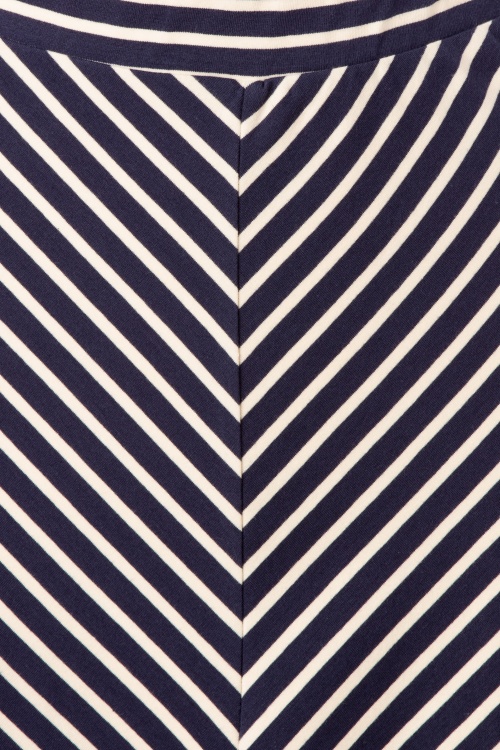 King Louie - Juno Jersey Breton Stripe Skirt Années 60 en Bleu 4