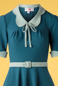 Miss Candyfloss - Ella Collaboration ~ 40s Ella Kat Swing Dress in Teal and Mint 5