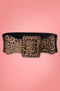 Collectif Clothing - 50s Leah Cinch Stretch Belt in Leopard