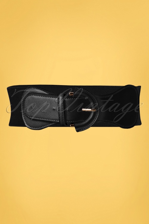 Collectif Clothing - 50s Maxine Cinch Stretch Belt in Black