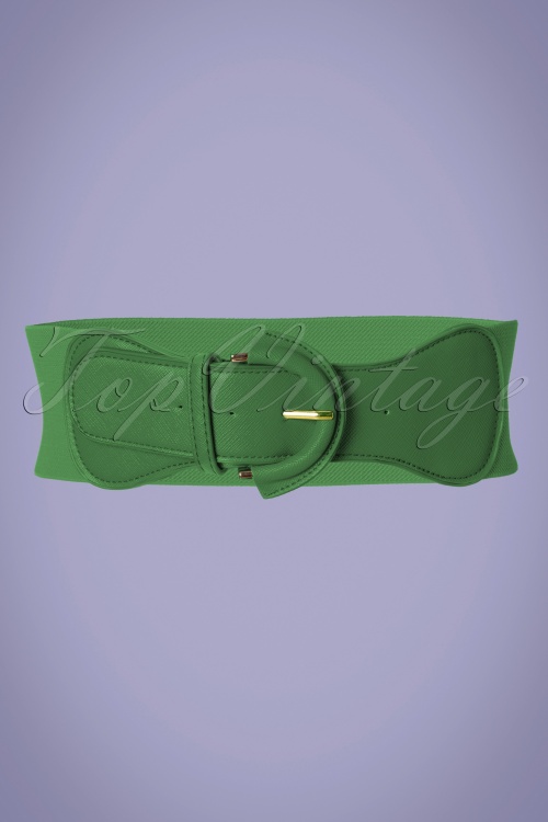 Collectif Clothing - Maxine Cinch Stretch Belt Années 50 en Vert