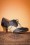 Miz Mooz - Tully Leather Shoe Booties Années 40 en Bleu Marine et Crème