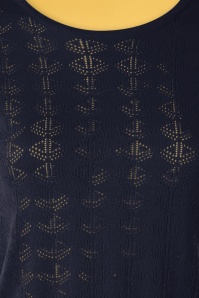 Banned Retro - Nautical trui in donker marineblauw 3