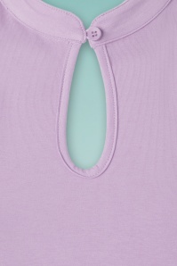 Banned Retro - 50s Mandarin Collar Top in Lilac 3