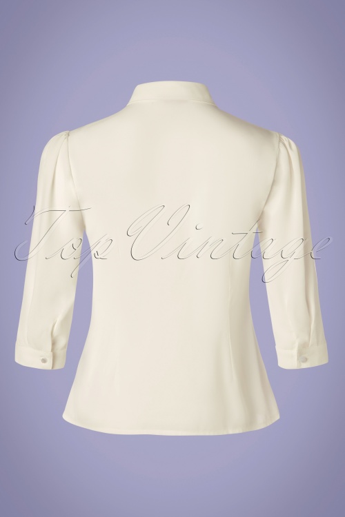Banned Retro - 60s Toucan Blouse in Ivory White 3
