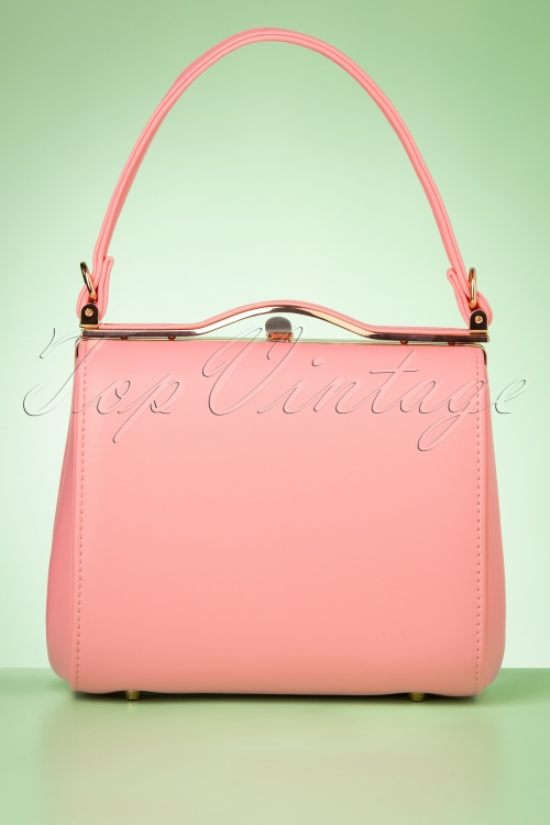 Collectif Clothing - 60s Carrie Bag in Pastel Pink 3