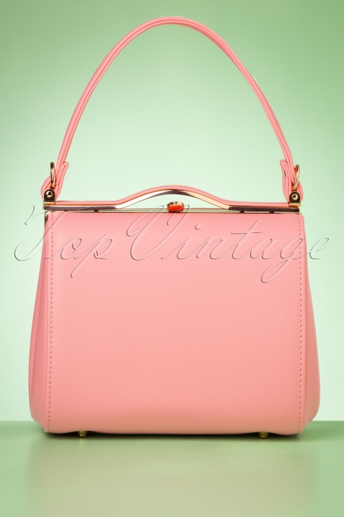 Collectif Clothing - 60s Carrie Bag in Pastel Pink