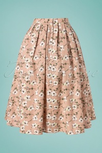 Banned Retro - 50s Fresh Bloom Swing Skirt in Nude 4