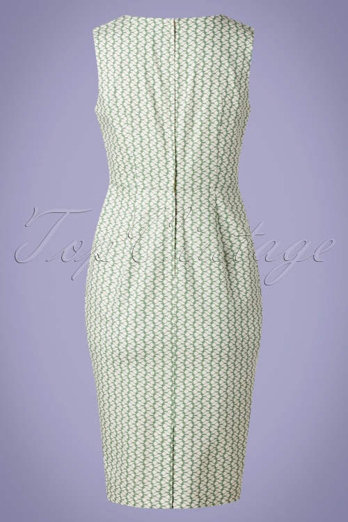 Banned Retro - Tile wiggle jurk in mintgroen 3