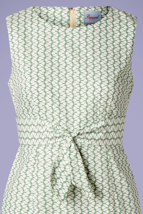 Banned Retro - Tile wiggle jurk in mintgroen 4