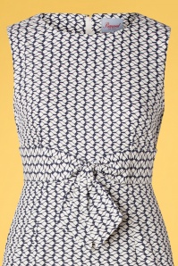 Banned Retro - Tile Wiggle Dress Années 60 en Bleu Marine 3