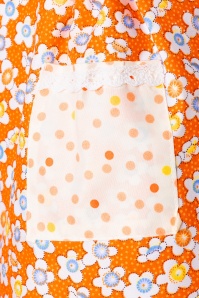 Collectif Clothing - Louise Flower Schürze in Orange 3