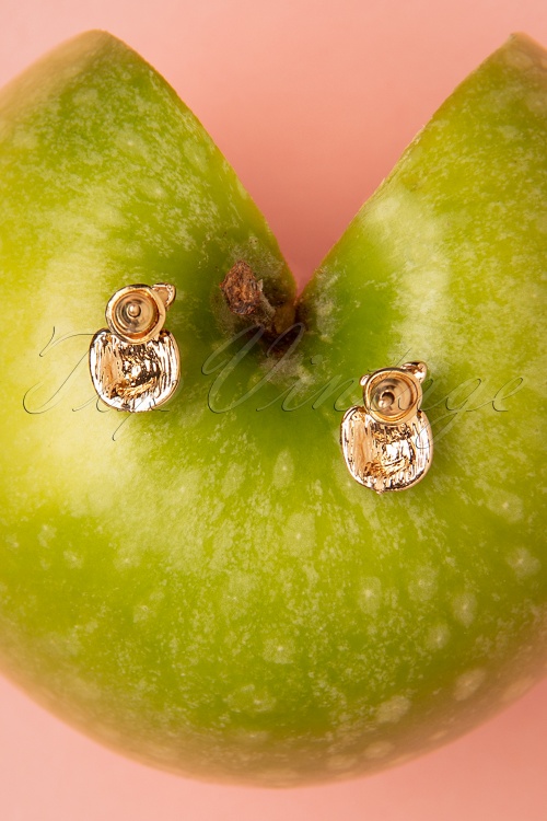 Topvintage Boutique Collection - Apple Stud Earrings Années 50 en Rouge 4