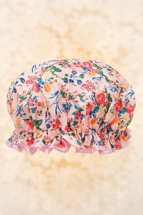 The Vintage Cosmetic Company - Showercap in Pink Floral