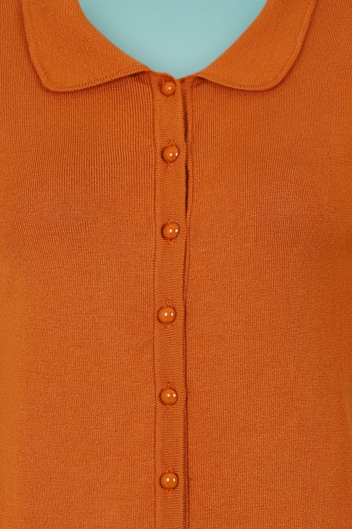 Collectif Clothing - 50s Jorgie Knitted Cardigan in Orange 5