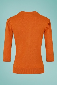 Collectif Clothing - Jorgie Knitted Cardigan Années 50 en Orange 3
