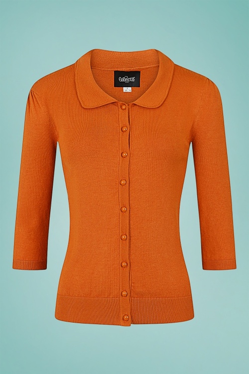 Collectif Clothing - 50s Jorgie Knitted Cardigan in Orange
