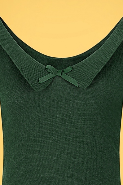 Collectif Clothing - 50s Babette Jumper in Forest Green 4