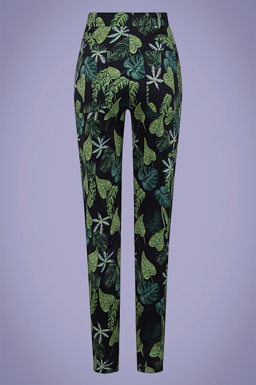 Collectif Clothing - Maddie Black Forest Trousers Années 50 en Noir  4