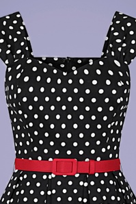 Collectif Clothing - 50s Jill Polka Dot Swing Dress in Black 3
