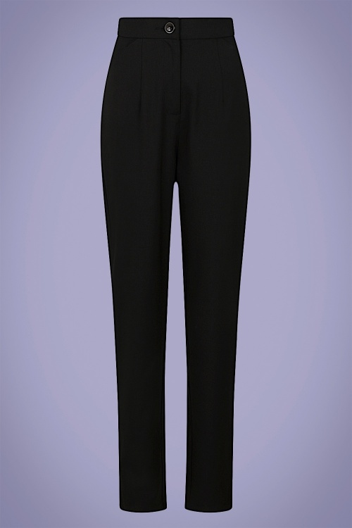 Collectif Clothing - 50s Louise Cigarette Trousers in Black 2