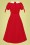 Collectif 32200 Mirella Plain Swing Dress Red 20191030 022L W
