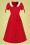 Collectif 32200 Mirella Plain Swing Dress Red 20191030 021L W