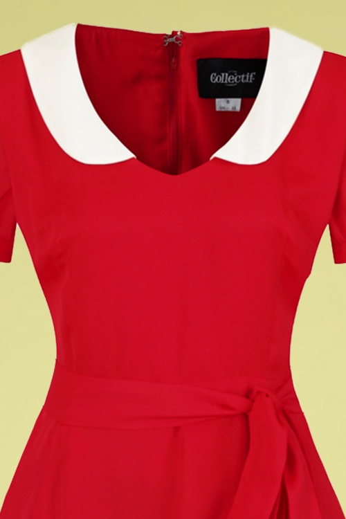 Collectif Clothing - Mirella swingjurk in rood 3