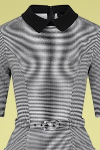 Collectif Clothing - Winona Houndstooth Swing-Kleid in Schwarz und Weiß 4
