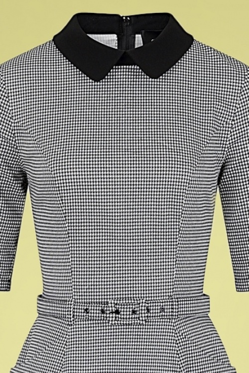 Collectif Clothing - 50s Winona Houndstooth Swing Dress in Black and White 4