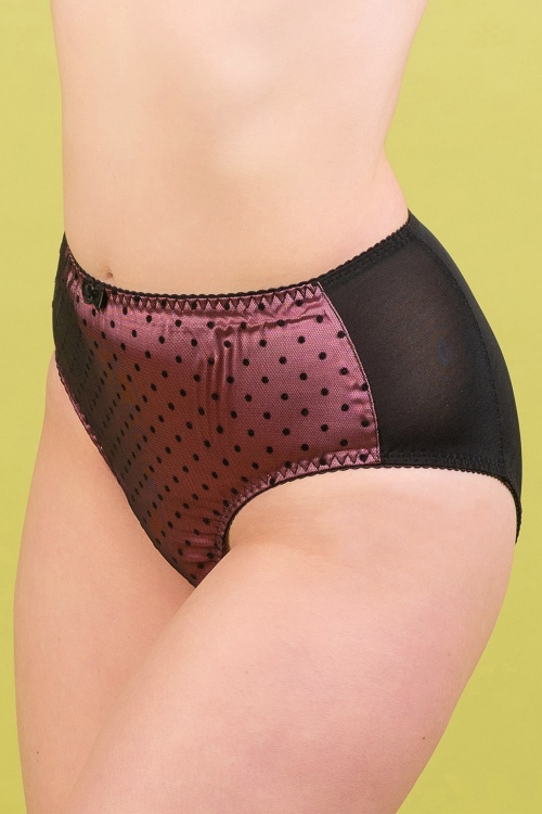 What Katie Did - Dot High Waist Knickers Années 50 en Rose Crépusculaire