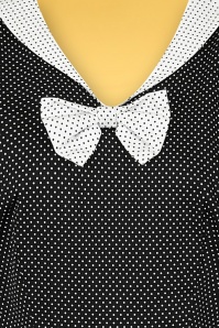 Collectif Clothing - 50s Clair Mini Polka Dot Pencil Dress in Black and White 4