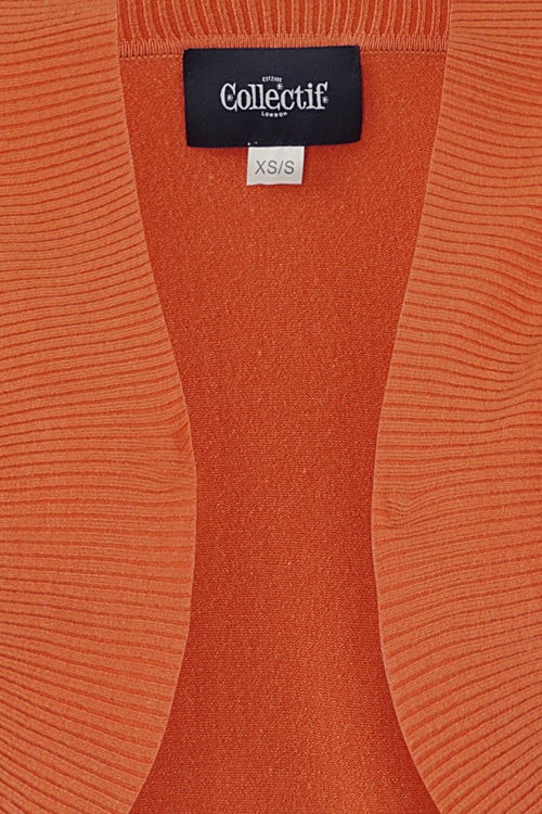 Collectif Clothing - Jeans-Strickbolero in Orange 3